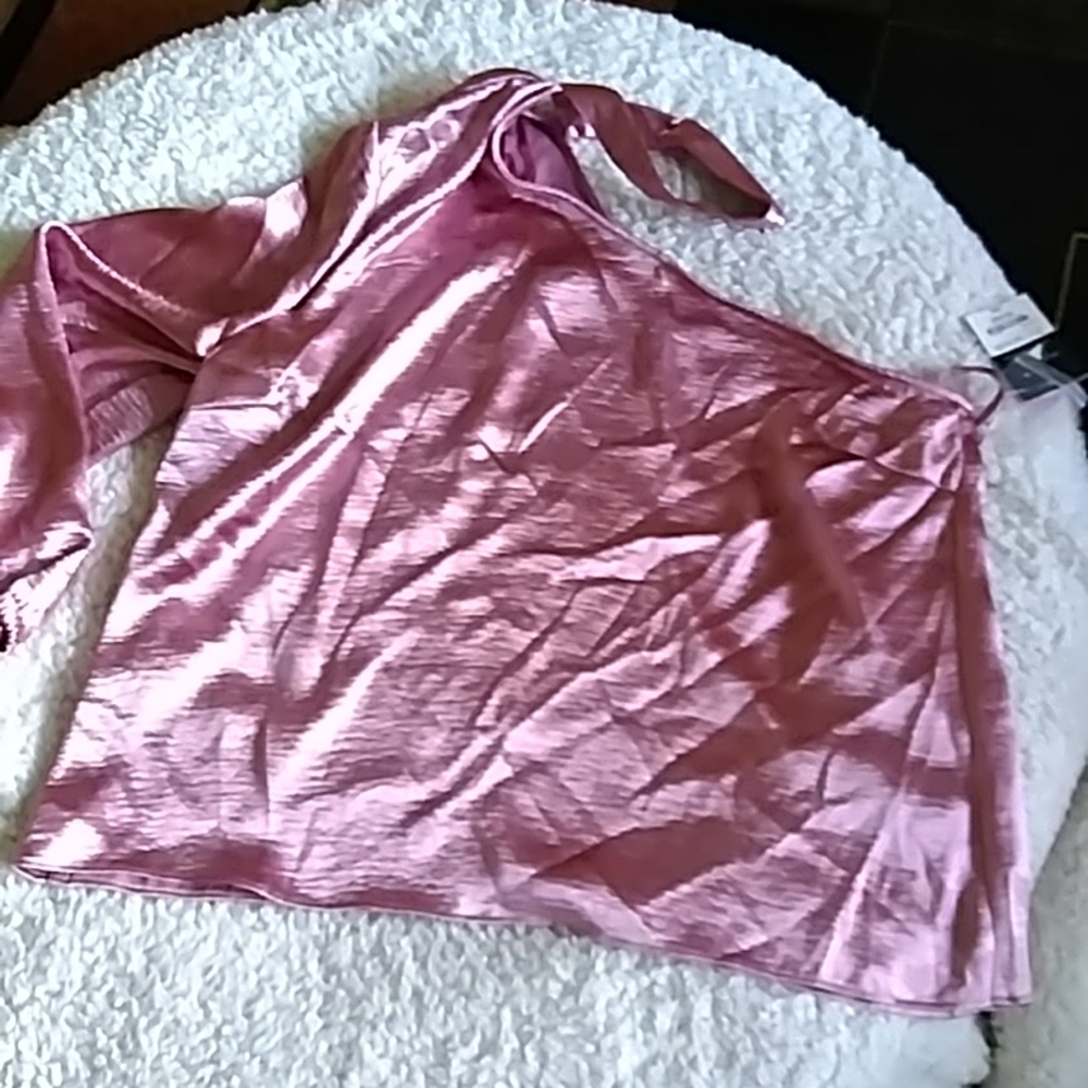 Project Runway One Shoulder Barbie Pink Funky Shirt
